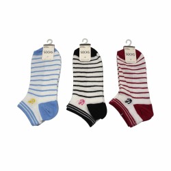 Ladies Ankle Socks Anchor Stripes 22-24cm